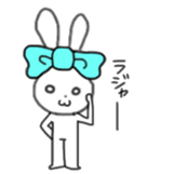 ribbon rabbit (light blue) sticker #13671724