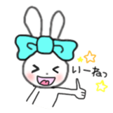 ribbon rabbit (light blue) sticker #13671727