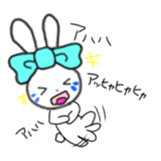 ribbon rabbit (light blue) sticker #13671728
