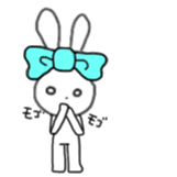 ribbon rabbit (light blue) sticker #13671731