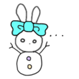 ribbon rabbit (light blue) sticker #13671732