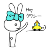 ribbon rabbit (light blue) sticker #13671733
