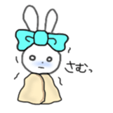 ribbon rabbit (light blue) sticker #13671734