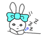 ribbon rabbit (light blue) sticker #13671736