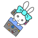 ribbon rabbit (light blue) sticker #13671737