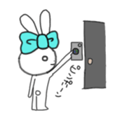 ribbon rabbit (light blue) sticker #13671739