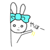 ribbon rabbit (light blue) sticker #13671740
