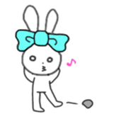 ribbon rabbit (light blue) sticker #13671742