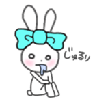 ribbon rabbit (light blue) sticker #13671744