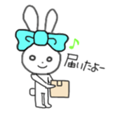 ribbon rabbit (light blue) sticker #13671745
