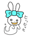 ribbon rabbit (light blue) sticker #13671746
