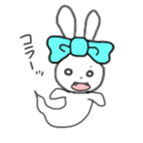 ribbon rabbit (light blue) sticker #13671747
