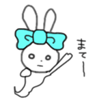 ribbon rabbit (light blue) sticker #13671748