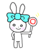 ribbon rabbit (light blue) sticker #13671750