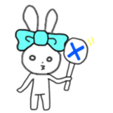 ribbon rabbit (light blue) sticker #13671751