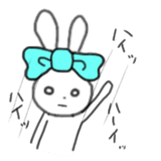 ribbon rabbit (light blue) sticker #13671752