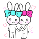 ribbon rabbit (light blue) sticker #13671754