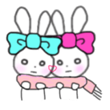 ribbon rabbit (light blue) sticker #13671755
