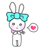 ribbon rabbit (light blue) sticker #13671756