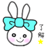 ribbon rabbit (light blue) sticker #13671757