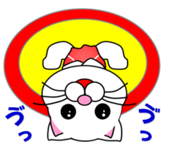 A white cat which wrestles sticker #13674511