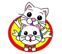 A white cat which wrestles sticker #13674515