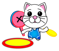 A white cat which wrestles sticker #13674532