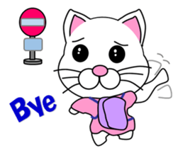 A white cat which wrestles sticker #13674533