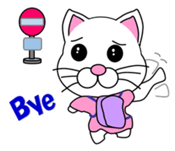 A white cat which wrestles sticker #13674533