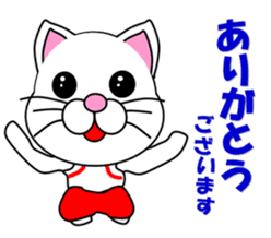 A white cat which does gymnastics sticker #13674716