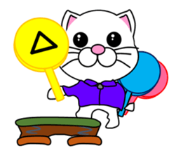 A white cat which does gymnastics sticker #13674739