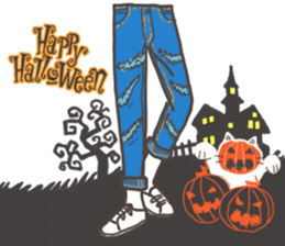 Paper Dolls sticker :happy halloween sticker #13675922