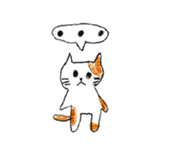 White-and-brown cat stickers sticker #13677607