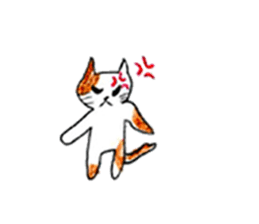 White-and-brown cat stickers sticker #13677610