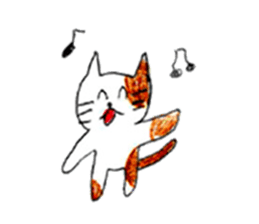 White-and-brown cat stickers sticker #13677612