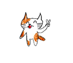 White-and-brown cat stickers sticker #13677613