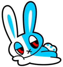Blue White Rabbit sticker #13685530