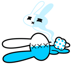 Blue White Rabbit sticker #13685538