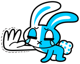 Blue White Rabbit sticker #13685541