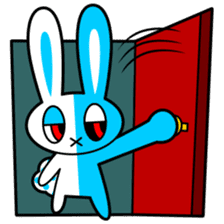 Blue White Rabbit sticker #13685545