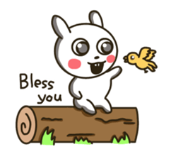 actually friendly rabbit - English - sticker #13686295