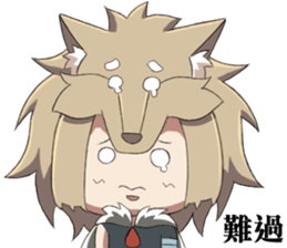 The Wolf child and his head ornament sticker #13688708