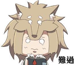 The Wolf child and his head ornament sticker #13688708