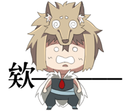 The Wolf child and his head ornament sticker #13688720