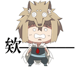The Wolf child and his head ornament sticker #13688720