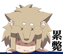 The Wolf child and his head ornament sticker #13688741