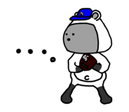 Rice ball Raccoon dog baseball version sticker #13691136