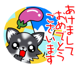 White and Black puppy's New Year! sticker #13700475