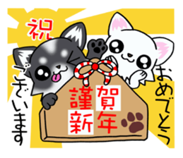 White and Black puppy's New Year! sticker #13700477