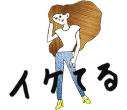 ladies'stamp sticker #13701999